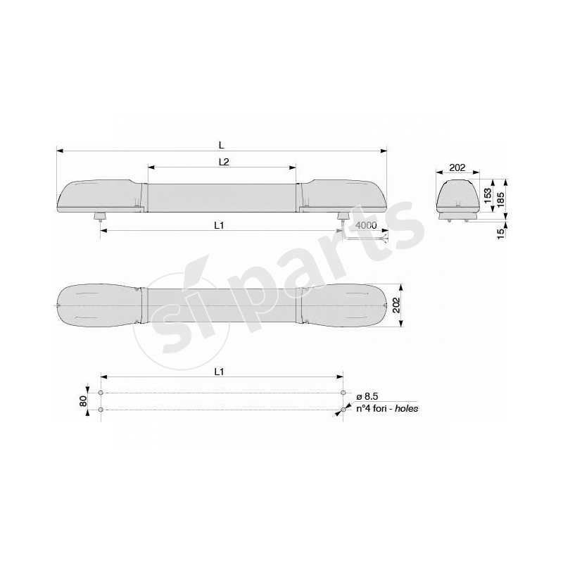 BARRA LED 2 MOD.BLU.2FARI L. 1550