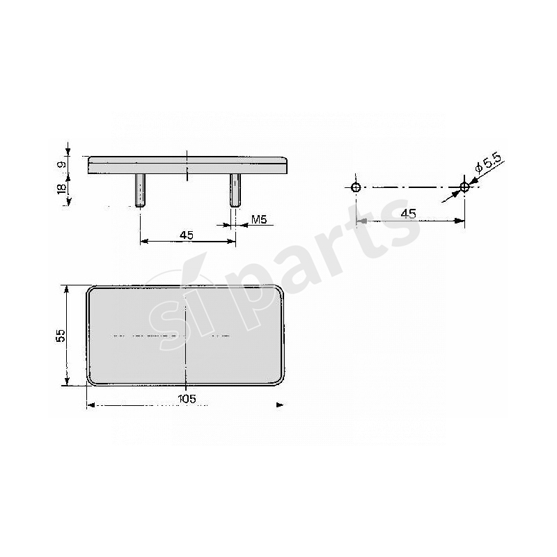 CATADIOTTRO RETTANG. ROSSO IR
