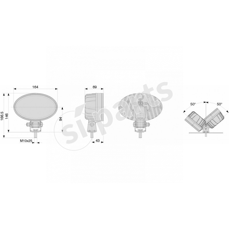 ELLIPSE LED SPOT CONN.SS