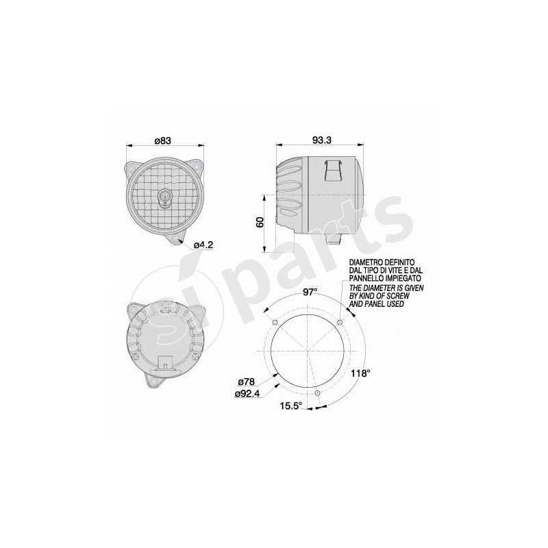 FARO LAVORO D80 SX C/LAMP.HID 12VIR