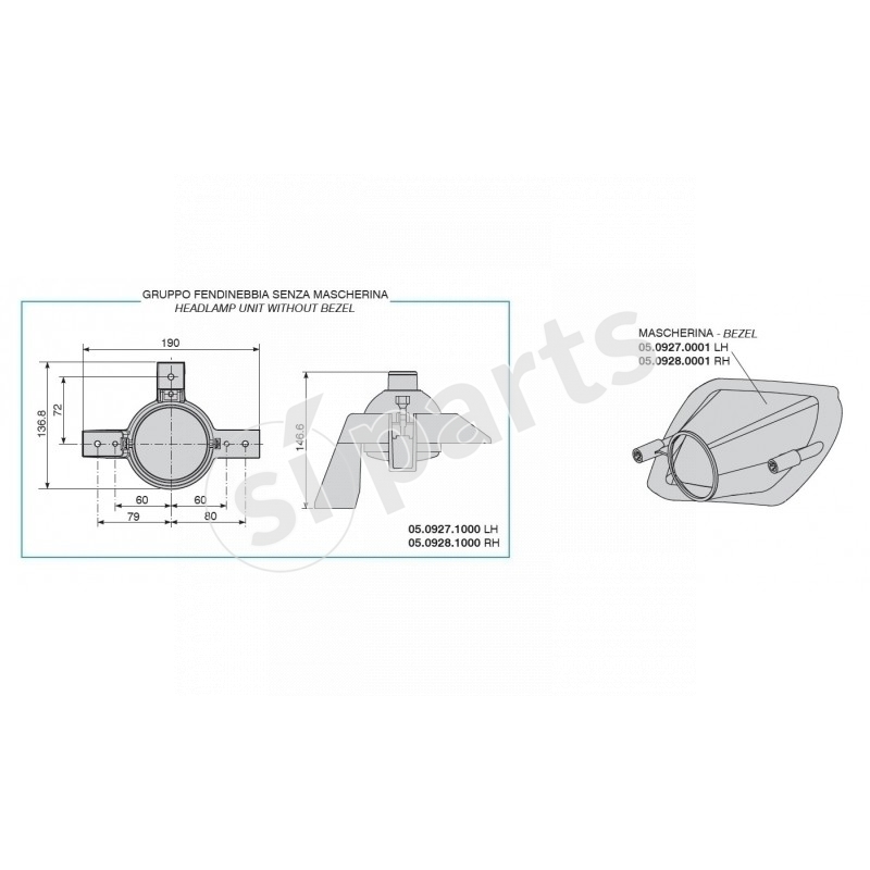PROIETT.FENDINEBBIA SX CIRC.DX 12V