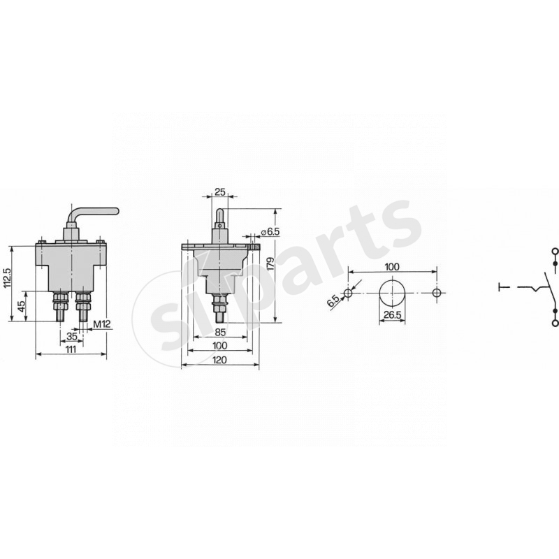 BATTERY MAIN SWITCH SINGLE POLE