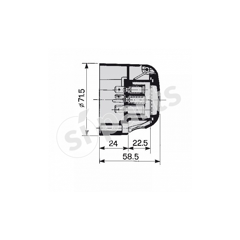 SOCKET 7 WAY 12V WITHOUT CAP