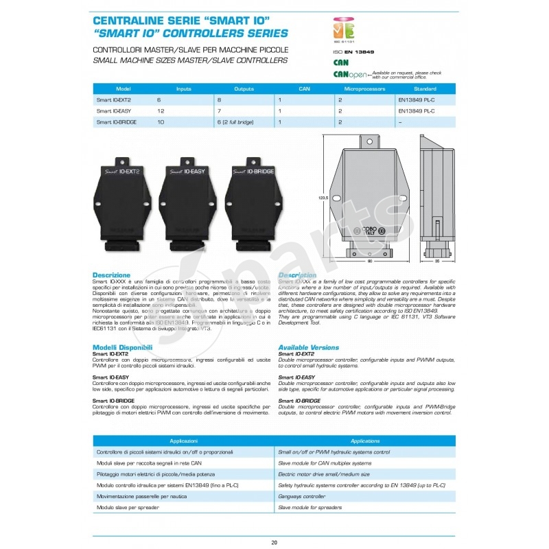SMART IO-EXT2 : SMALL MACHINE SIZES MASTER/SLAVE CONTROLLERS