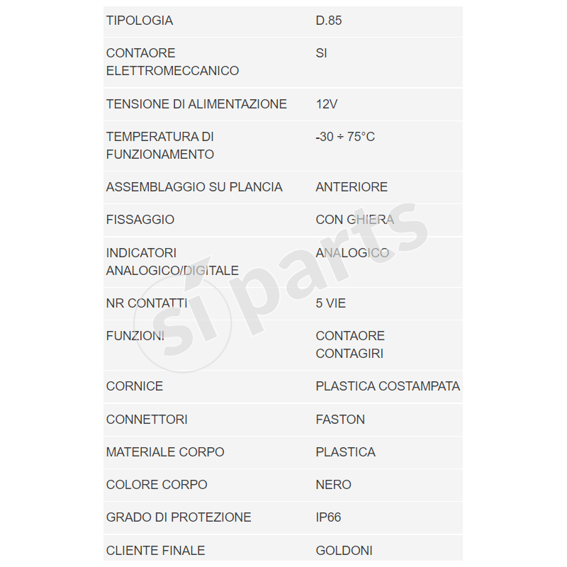 CRONOGIROMETRO 3000 GIRI PTO 12V UNIDECK