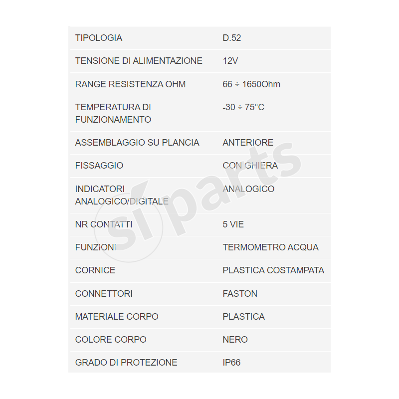 TERMOMETRO ACQUA 12V IR UNIDECK