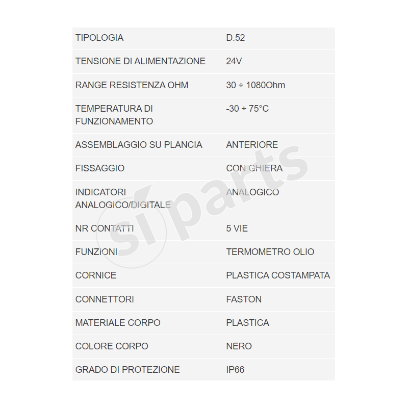 TEMPERATURA OLIO MOTORE 24V IR UNIDECK