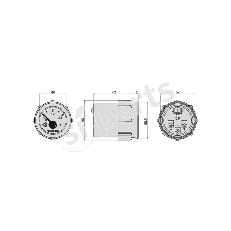 STRUMENTO INDICATORE PRESSIONE OLIO 24V IR UNIDECK